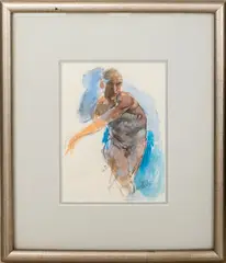 Throw by Peter Cox, Mixed Media on Paper, sold Aug 2024