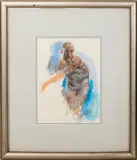 Throw by Peter Cox, Mixed Media on Paper, sold Aug 2024