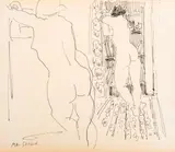Nude Female Figure by Willard MacGregor, Ink on Paper, sold Aug 2024