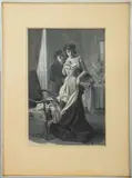 Man Undressing Woman by Henri Thiriet, Oil on Board, sold Aug 2024