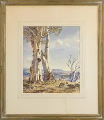 Untitled by Hans Heysen, watercolor on paper, sold Feb 2025
