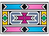 Untitled by Esther Mahlangu, acrylic, sold Sep 2023