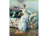 Portrait der Contessa von Hollenstein by Giuseppe Amisani, oil on canvas, offered Jun 2023