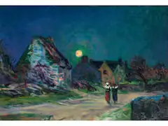 Mondschein Über Einem Dorf by Maxime Maufra, oil on canvas, sold Dec 2025