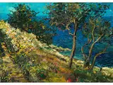 Costa di Portofino by Michele Cascella, oil on canvas, offered Jun 2023