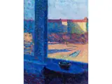 C.h." Fensterausblick by Pointillistischer Monogrammist C.H., oil on canvas, sold Jun 2025