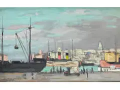 Blick auf Eine Hafenbucht by Albert André, oil on canvas, offered Dec 2015