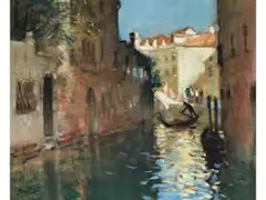 Rio di san Severo – Venedig by Pierre Eugène Montézin, oil on canvas, sold Mar 2026