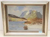 Lai Blau bei Disentis by E. Klinger, oil on canvas, sold Jun 2021