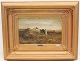 Feldarbeiter mit Pferdefuhrwerk in der Pusta by Albert Richter, oil on canvas, offered Jun 2021