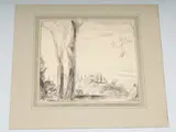 wohl Landschaft by Adolphe Beaufrère, 1912, charcoal, offered Jun 2021