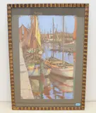 Boote im Hafen by Ottorino Bicchi, pastel, offered Jun 2021