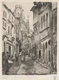 posthum "Rue Damiette à Rouen by Camille Pissarro, 1884, etching, offered Jun 2021