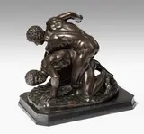 Frankreich, Ende 19.Jh., nach dem Vorbild der Antike by Figurengruppe: "Ringer", bronze, sold Jun 2021
