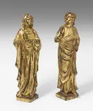 Anfang 16.Jh by 1 Paar Kreuzassistenzfiguren, bronze, sold Jun 2021
