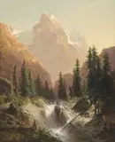 Vue du Wetterhorn, effet du matin", 1839 by Alexandre Calame, oil on canvas, sold Jun 2021