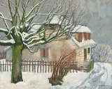 Winterlandschaft", um 1898/1901 by Max Buri, oil on canvas, sold Jun 2021