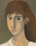 Portraitstudie von Ann, der Frau des Künstlers, 1960 by Leopold Haefliger, oil on canvas, offered Jun 2021