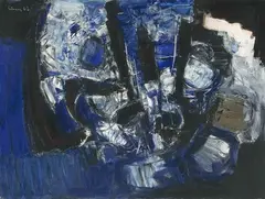 Blau / Weiss / Schwarz, 1962 by Carl Walter Liner, oil on canvas, offered Jun 2021