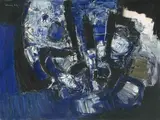 Blau / Weiss / Schwarz, 1962 by Carl Walter Liner, oil on canvas, offered Jun 2021
