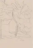 Haus unter Bäumen by Cuno Amiet, pencil, offered Jun 2021