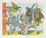 Volière by Alois Carigiet, 1978, color lithograph, sold Jun 2021