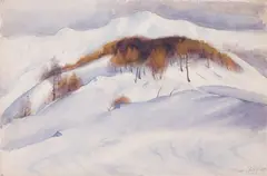 Winterlandschaft by Oskar Lüthy, 1905, watercolor, sold Jun 2021