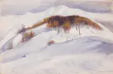Winterlandschaft by Oskar Lüthy, 1905, watercolor, sold Jun 2021