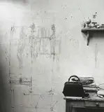 Skizze für "La Femme au chariot" an der Atelierwand by Ernst Scheidegger, pencil, sold Jun 2021