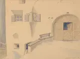 Haus in Zuoz by Niklaus Stoecklin, 1938, watercolor, sold Jun 2021