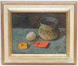 Nature morte II", 1939 by Paul Basilius Barth, oil on board, sold Jun 2021