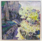 Burgdorf, Garten Kreuzbühl by Fred Baumann, oil on board, sold Jun 2021