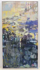 Seerosenteich by Fred Baumann, oil on board, sold Jun 2021
