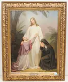 Cristus erscheint zwei Heiligen, 1871 by Melchior Paul von Deschwanden, oil on canvas, sold Jun 2021