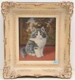 Sitzendes Kätzchen by Burkhard Flury, oil on canvas, sold Jun 2021