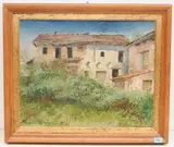 Hausgemäuer Vairano Ticino", 1950 by Martha Pfannenschmid, oil on canvas, sold Jun 2021