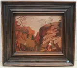 Herannahender Fremder, 1923 by Ernst Georg Rüegg, oil on canvas, offered Jun 2021