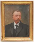 Portrait Alberto Bacilieri by Augusto Sartori, oil, offered Jun 2021