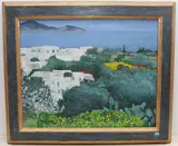 Andalusisches Küstendorf by Kathy Thys, oil on canvas, sold Jun 2021