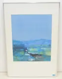 Paysage clair by Fernand Giauque, 1968, watercolor, sold Jun 2021