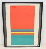 Relation mit rotem Quadrat by Camille Graeser, 1969, color screenprint, sold Jun 2021