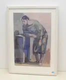 Gebückte Frau by Thomas Ernst Gubler, tempera, offered Jun 2021