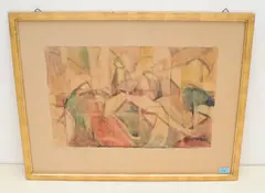 Studie zu "Piéta d'Avignon by Oskar Lüthy, 1913, watercolor, sold Jun 2021