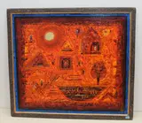 Landschaft mit Boot by Hans Rudolf Strupler, mixed media, sold Jun 2021