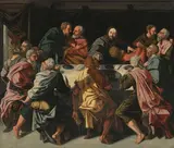 Das letzte Abendmahl by Antwerpen, 16.Jh., oil on panel, sold Mar 2021