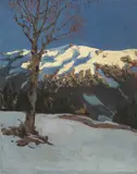 Gebirgslandschaft bei Schwaz by Max Angerer, 1909, oil on canvas, sold Mar 2021