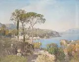 Südliche Küstenlandschaft by Robert Russ, oil on canvas, sold Mar 2021