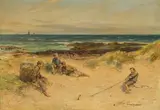 Die jungen Seefahrer by James Michael Brown, oil on canvas, sold Mar 2021