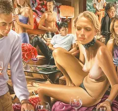 Beaujolais Nouveau (New Wine) by Terry Rodgers, 2003, oil on canvas, sold Mar 2021