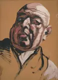 Selbstportrait by Hugo Scheiber, gouache, sold Mar 2021